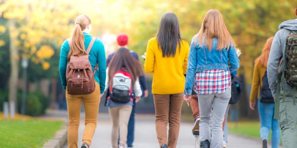 Summer 2017 Higher Education Accreditation Decisions Back view of college students walking on campus