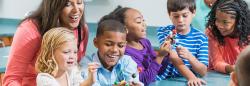 Children and teachers in a classroom